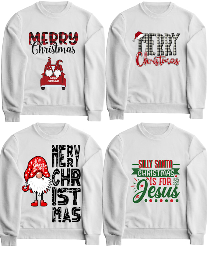 Gig Preview - Create custom christmas t shirt design for you