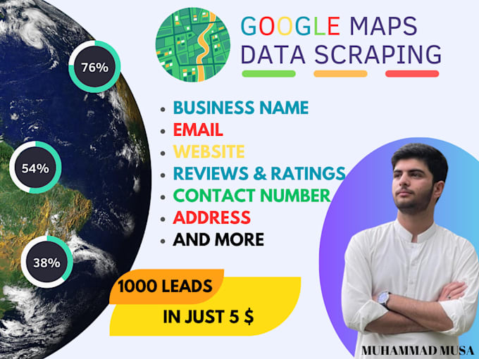 Gig Preview - Scrape data from google maps for lead generation, data collection