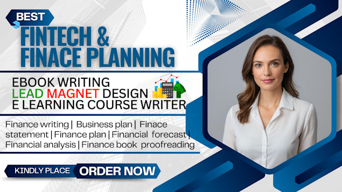 Gig Preview - Write finance ebook, fintech book ghostwriting, business plans, b2b, accounting