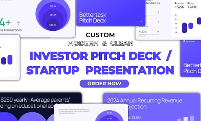 Gig Preview - Design investor pitch deck or startup presentation pitch deck for your business