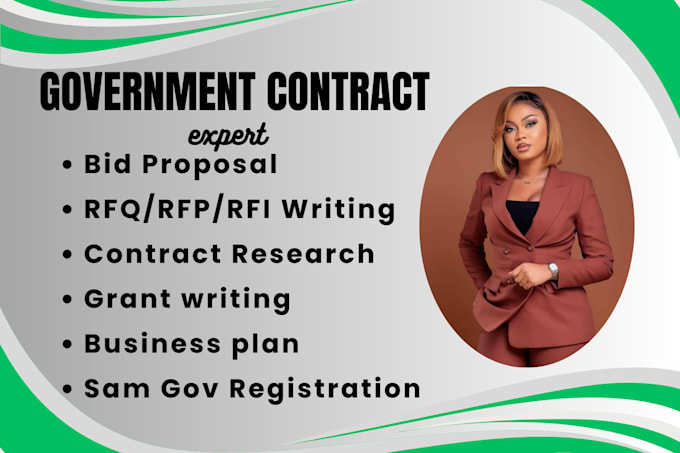 Gig Preview - Do government contract research, rfp rfq rfi response and bid proposal writing