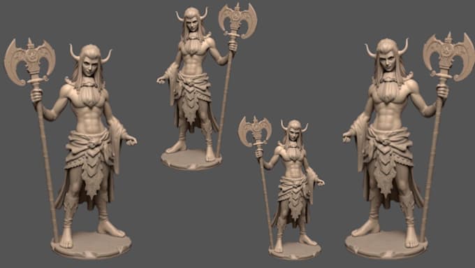 Gig Preview - Sculpt 3d character model 3d miniature creature statue for 3d printing