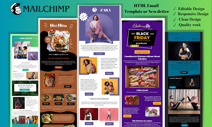 Gig Preview - Design mailchimp email template or newsletter