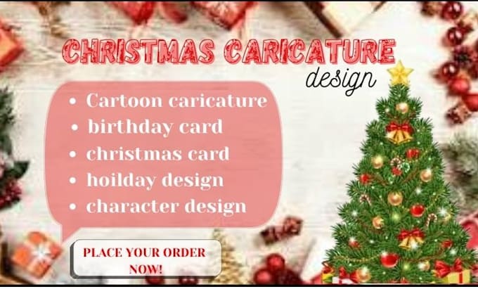 Gig Preview - Design christmas cariture, holiday invitation, birthday card,cartoon portrait