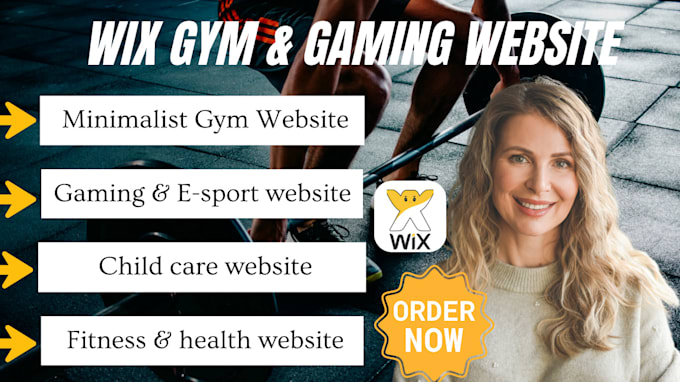 Gig Preview - Design wix gym website fitness website gaming e sport website child care website