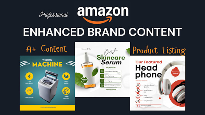 Gig Preview - Do enhanced brand content ebc design amazon a plus content product image listing