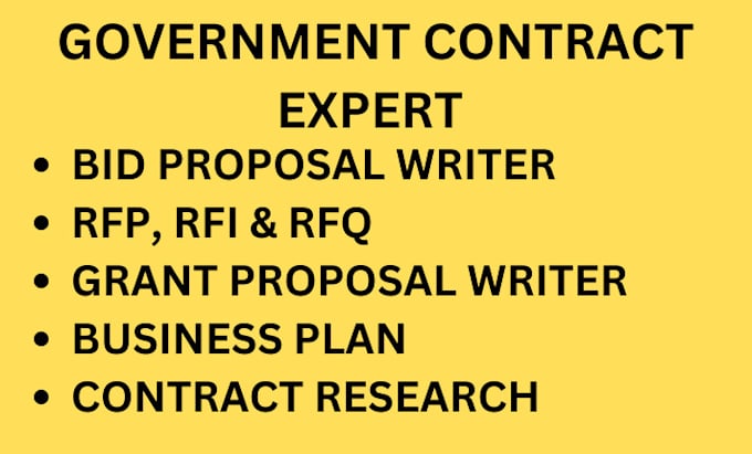 Gig Preview - Write winning government contract, bid proposal, response to rfp