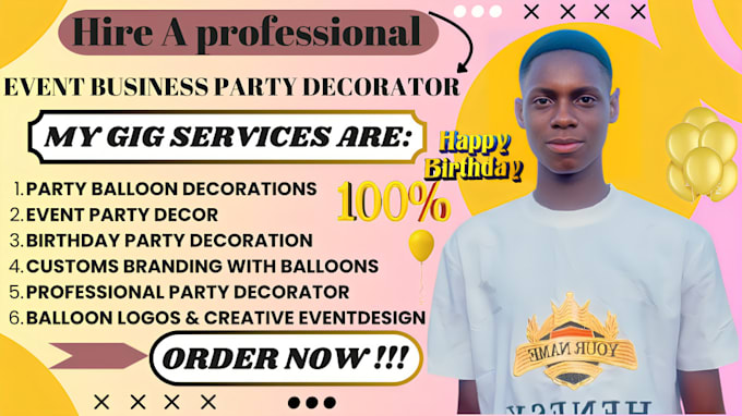 Gig Preview - Successfully draw event business, party decorator, and balloon logo design