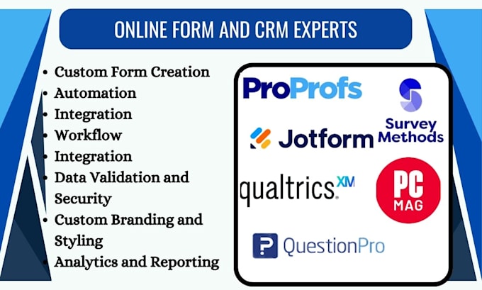 Gig Preview - Setup jotform qualtrics wufoo questionpro pcmag surveymethod proprofs websurvey