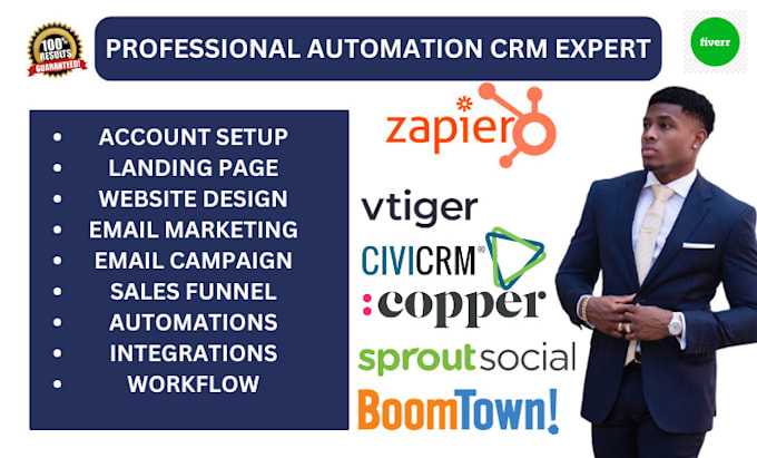 Bestseller - setup zapier and civicrm coppercrm sproutsocialcrm vtiger boomtown crm