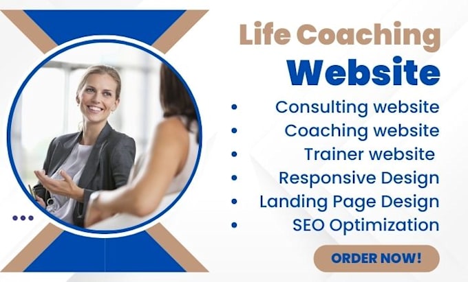 Gig Preview - Design life coaching website consulting website coaching website trainer website