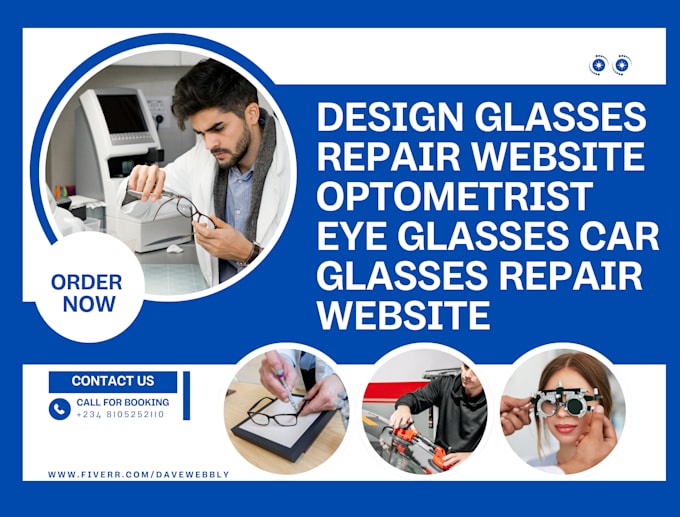 Gig Preview - Design highly responsive glasses repair website optometrist car glasses website