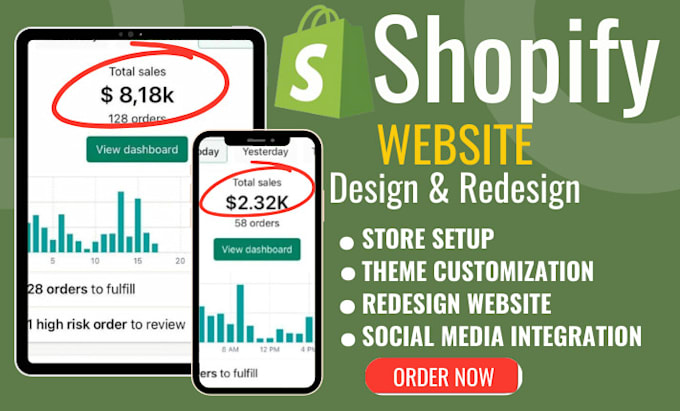 Gig Preview - Redesign shopify website design store design website shopify store design