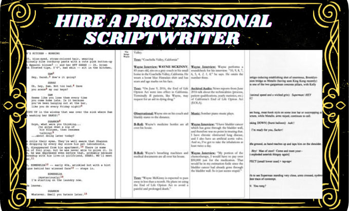 Gig Preview - Write a captivating screenplay TV show script movie script scriptwriting film