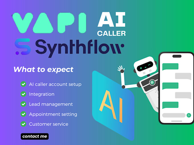 Gig Preview - Build custom ai voice assistant, ai caller using vapi, synthflow, bland ai