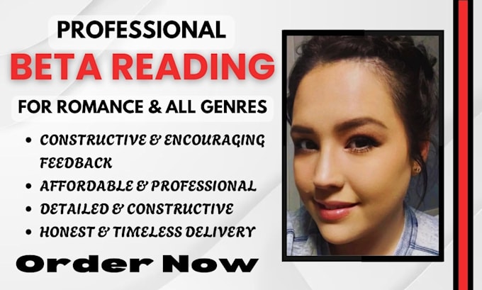 Gig Preview - Be your romance book beta reader, alpha reader, beta reading and book editing