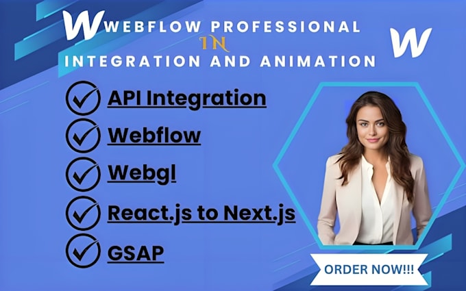 Gig Preview - Webflow API integration, API code, gsap, webgl, opengi, react js to next js