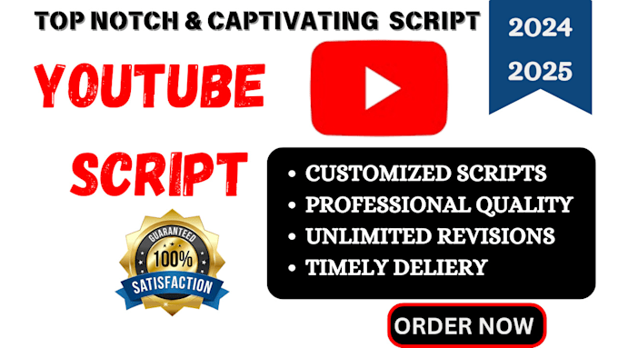 Gig Preview - Write engaging youtube script, mma, boxing, history, documentary, video script