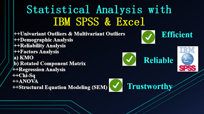 Gig Preview - Do excel ibm spss  data analysis interpretation and visualize data as expert