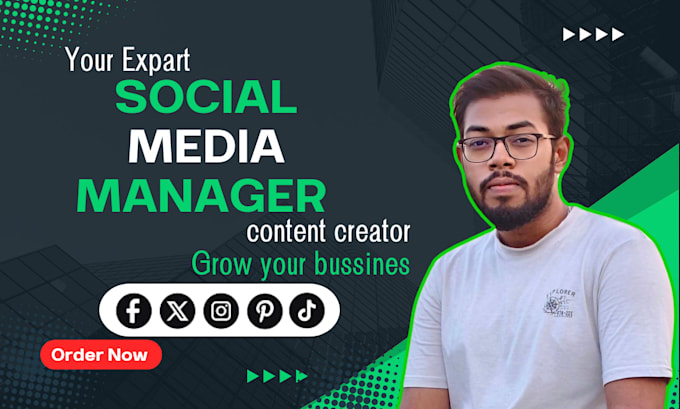 Gig Preview - Be your social media marketing manager and content creator