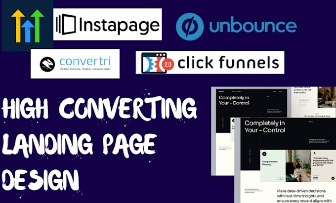 Gig Preview - Build landing page using unbounce instapage clickfunnels gohighlevel convertri