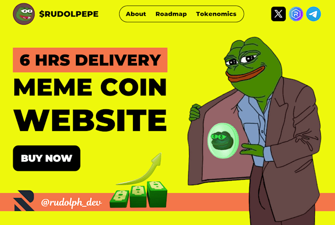 Gig Preview - Meme coin website, pepe crypto website, token website