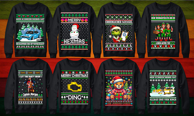 Gig Preview - Do perfect ugly christmas sweater and t shirt design