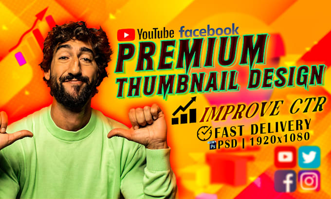 Gig Preview - Design youtube thumbnails that get high CTR