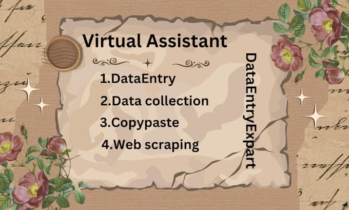 Gig Preview - Virtual assistant copy paste, web scraping and data entry