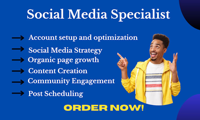 Gig Preview - Be your social media specialist, social media marketing manager