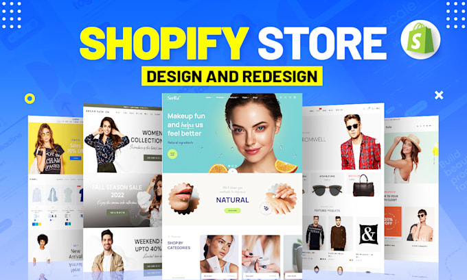 Gig Preview - Design, redesign shopify store, ecommerce store, automated dropshipping store