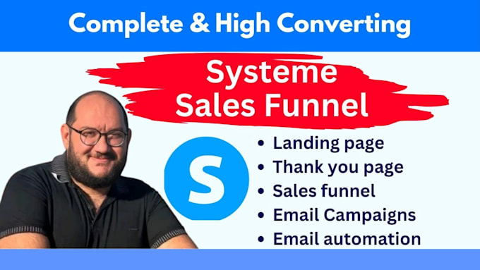 Gig Preview - Set up systeme io sales funnel, automation funnel, and email campaign funnel