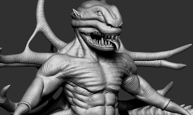 Bestseller - sculpt 3d creature, horror character, dragon, monster for 3d print and animation