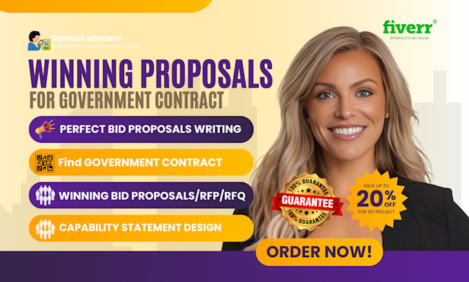 Gig Preview - Craft winning bid proposal for rfp, rfq, government contract