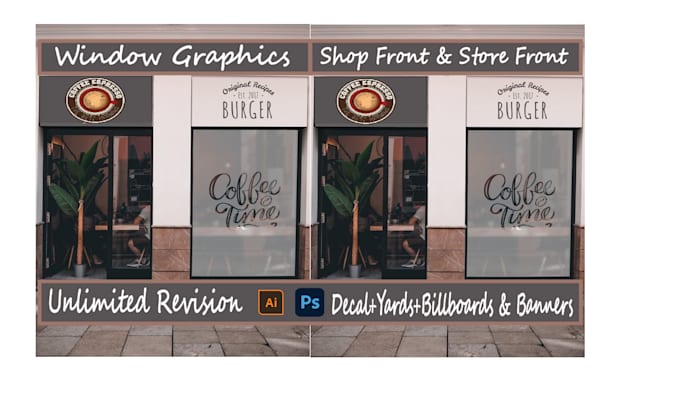 Gig Preview - Design creative shopfront, store front or window graphics