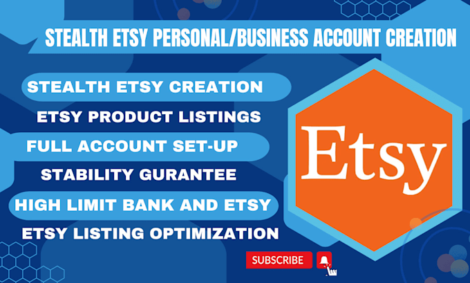 Gig Preview - Create unsuspended etsy account, do etsy face verification, etsy seller account