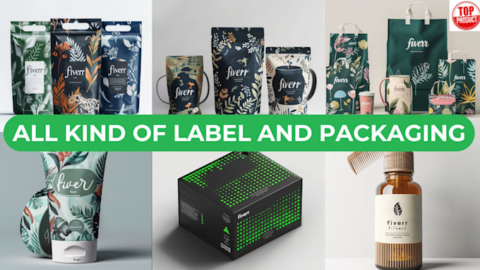 Gig Preview - Design product label or product box packaging design