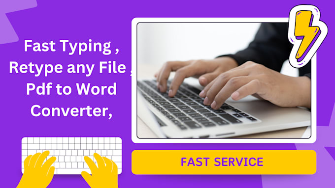 Gig Preview - Fast typing , retype any file , pdf to word converter,