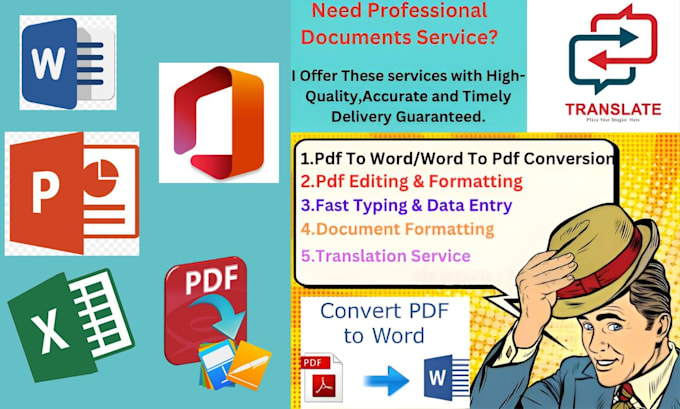 Gig Preview - Write your pdf to word and word to pdf