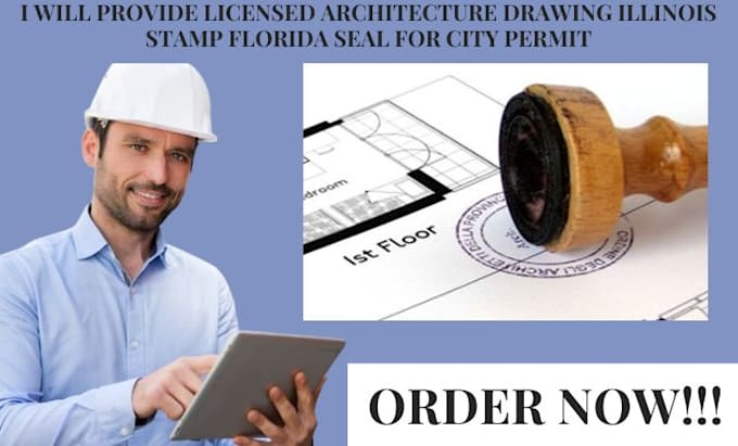 Gig Preview - Provide licensed architecture drawing illinois stamp florida seal for city permi