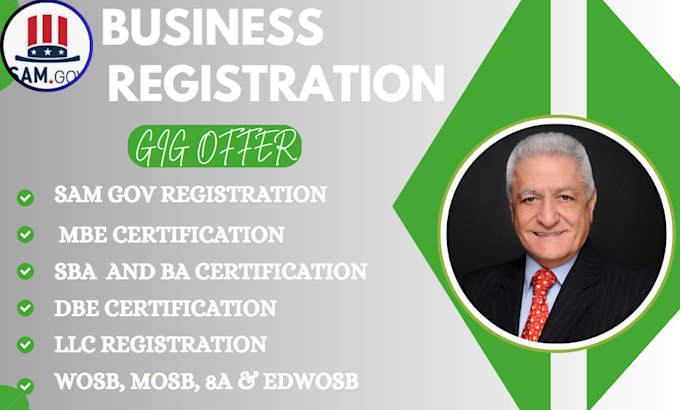 Gig Preview - Create business certification for you mbe, mosb, edwosb, register sam gov, 8a