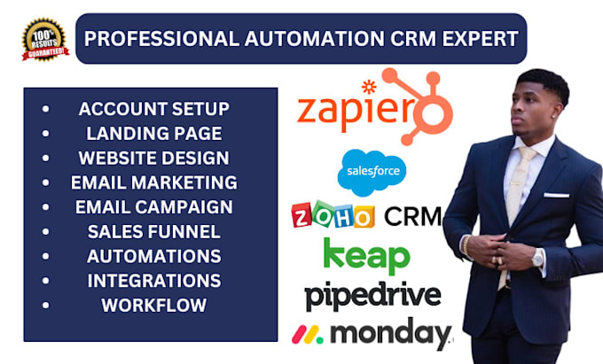 Gig Preview - Setup zapier and monday crm keap crm zoho crm salesforce crm pipedrive crm