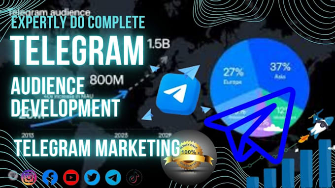 Gig Preview - Do organic telegram audience development, manage and develop telegram channel