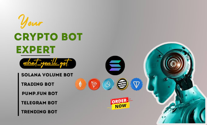 Gig Preview - Build trading volume bot, pump fun bot, telegram bot on solana, evm, ton, sui