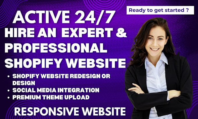 Gig Preview - Professional shopify website redesign store design expert