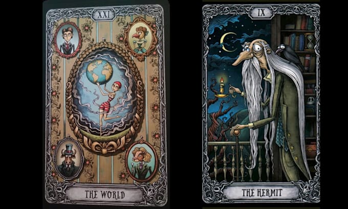 Gig Preview - Design tarot card illustration,oracle card,playing cards,fantasycard,zodiac,tcg