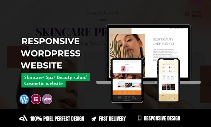 Gig Preview - Create a skincare, spa, salon, cosmetic website using wordpress