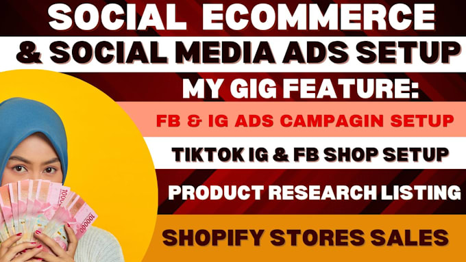 Gig Preview - Manage facebook instagram shop tiktok shop shopify social media ads manager