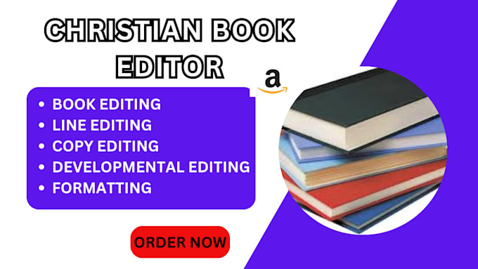 Gig Preview - Copy edit christian book, book editor, proofreading formatting book cover design