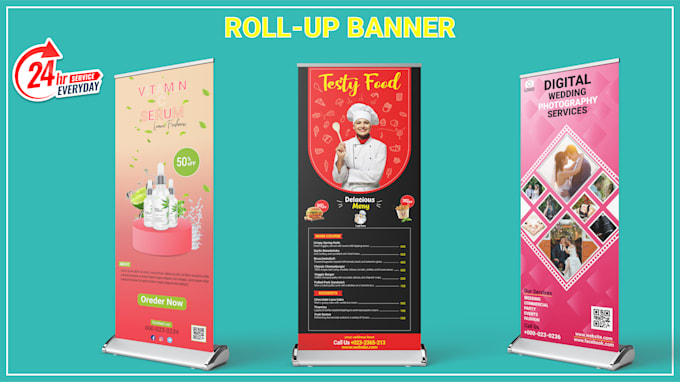 Bestseller - design roll up and pull up banners, backdrop, and feather flag banner